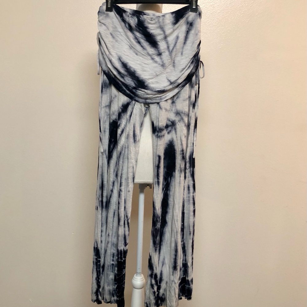 NWOT Young Fabulous & Broke Tie Dye flowy pants with fold over skirt waist
